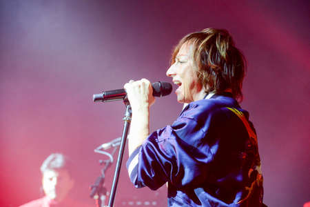 Lugano, Switzerland - 10 april 2016 - Singer Gianna Nannini's concert at Lugano on Switzerlandのeditorial素材