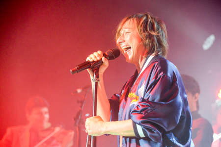 Lugano, Switzerland - 10 april 2016 - Singer Gianna Nannini's concert at Lugano on Switzerlandのeditorial素材