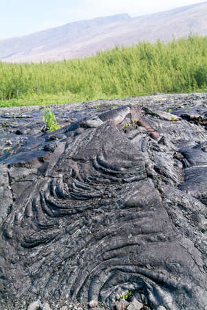 Lava flow of La Reunion Island on Indian Ocean, Franceの写真素材