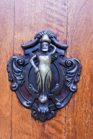 Door knoker on an old wodden door at St. Gallen on Switzerland