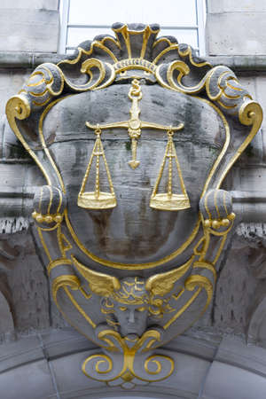 St. Gallen, Switzerland - 23 November 2016: detail of a house at the old town of St. Gallen on Switzerlandのeditorial素材