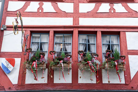 St. Gallen, Switzerland - 23 November 2016: architectural detail of a window at St. Gallen on Switzerlandのeditorial素材