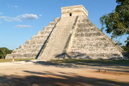 Chichen Itza, Mexico - 24 January 2009: Mayan pyramid of Kukulcan El Castillo in Chichen Itza,...