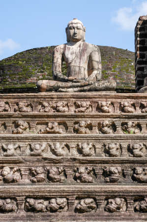 Vatadage (Round House) of Polonnaruwa ruin Unesco world heritage on Sri Lankaのeditorial素材