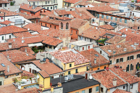 Overview of center of Verona on Italyの写真素材