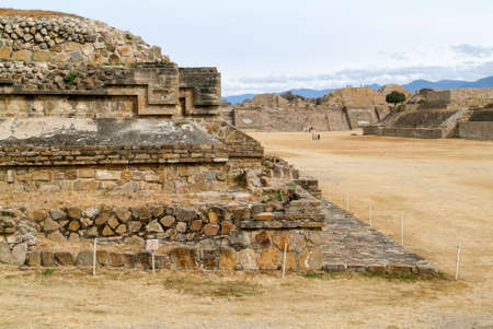 Mayan city ruins in Monte Alban near Oaxaca city on Mexicoの写真素材