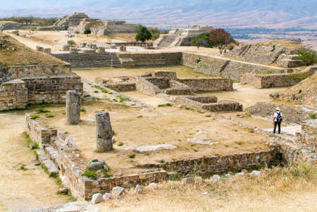 Monte Alban, Mexico - 12 January 2009: Mayan city ruins in Monte Alban near Oaxaca city on Mexicoのeditorial素材