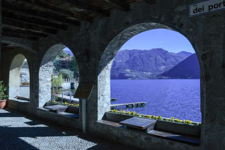 San Mamete is a small village in the municipality of Valsolda, Italyの写真素材