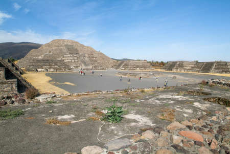 The moon pyramid at Teotihuacan en Mexico, Unesco world heritageのeditorial素材