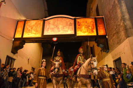 Mendrisio, Switzerland - 13 April 2017: annual procession of the crucifixion of Jesus Christ at...