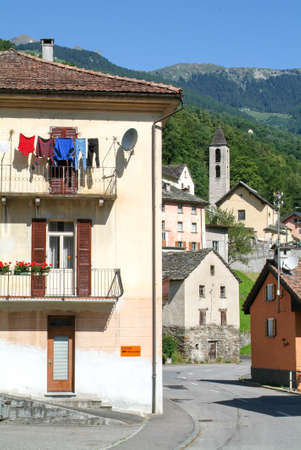 Prugiasco, Switzerland - 25 June 2010: the rural village of Prugiasco on the Swiss alpsのeditorial素材