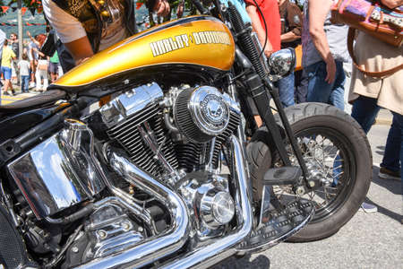 Lugano, Switzerland - 1 July 2017: Harley Davidson motorbike at the Swiss Harley Days in Lugano on Switzerlandのeditorial素材