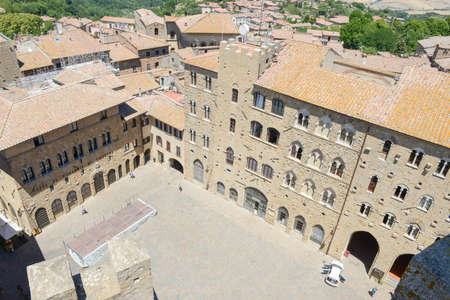 Volterra, Italy - 6 July 2017: the old town of Volterra on Tuscany, Italyのeditorial素材