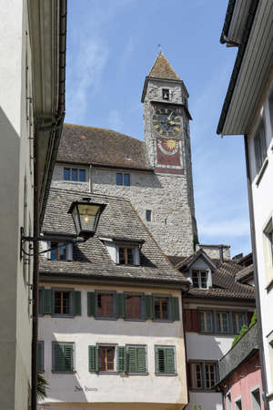 Rapperswil, Switzerland - 3 August 2017: the old center of Rapperswil in Switzerland