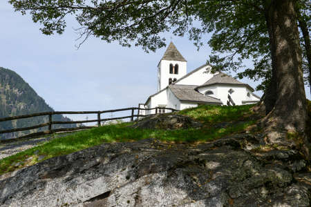San Martino church in Calonico on Leventina valley in Switzerlandの写真素材