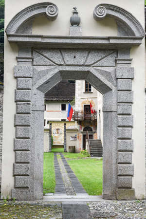 Cevio, Switzerland - 20 July 2017: the museum of Maggia valley at Cevio on the Swiss alpsのeditorial素材