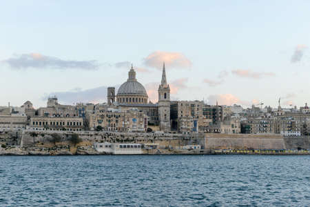 View of Valletta, the capital city of Maltaのeditorial素材
