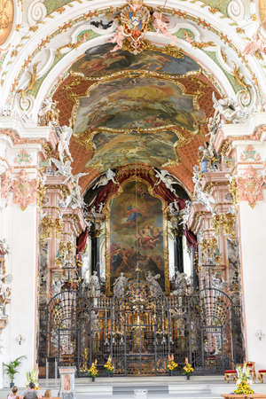 Einsedeln, Switzerland - 3 August 2017: the interior of Einsiedeln abbey in Switzerlandのeditorial素材