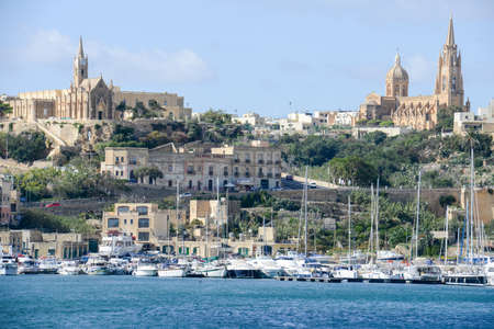Port of Mgarr on the small island of Gozo, Maltaのeditorial素材