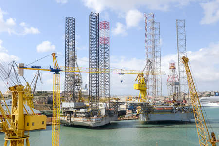 Vittoriosa, Malta - 31 October 2017: the grand harbor of Vittoriosa on Malta