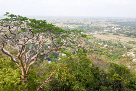 View from mount Phnom Sampeau at Battambang on Cambodia