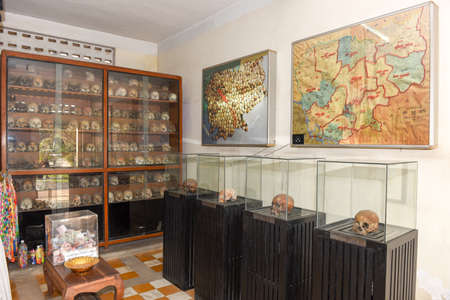 Phnom Penh, Cambodia - 17 January 2018: Prison of S21 the notorious torture prison by the khmer rouge at Phnom Penh on Cambodiaのeditorial素材