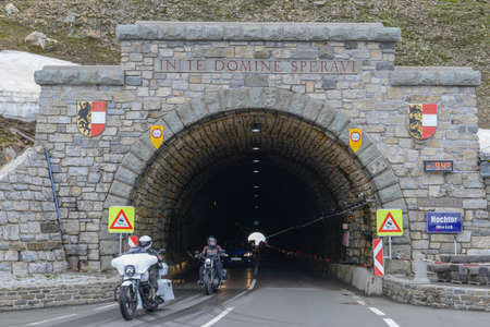Hochtor tunnel, Austria - 2 July 2018: Hochalpenstrasse is one of the most famous alpine roads in Austria, here the Hochtor tunnelのeditorial素材