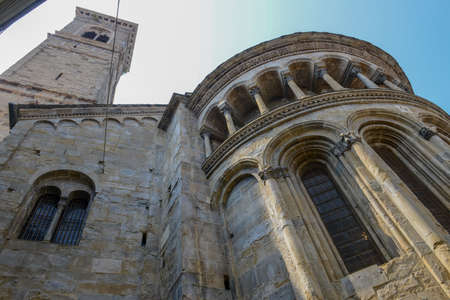 Basilica of Santa Maria Maggiore at the old town or Upper City in Bergamo, Italy.のeditorial素材