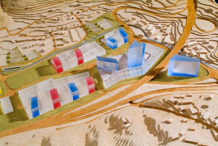 Lugano, Switzerland - 15 June 2008: Site surrounding model for architectural presentation and backgroundのeditorial素材