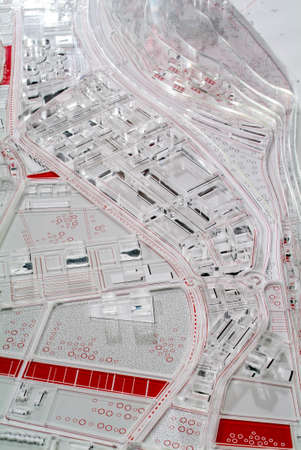 Lugano, Switzerland - 15 June 2008: Site surrounding model for architectural presentation and backgroundのeditorial素材