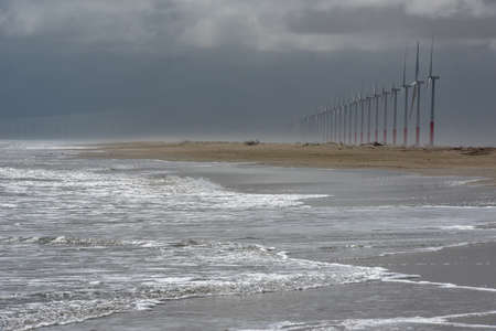 Windmills on the beach near Atins on Brazil