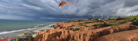 Canoa Quebrada, Brazil - 18 January 2019: the beach of Canoa Quebrada on Brazilのeditorial素材