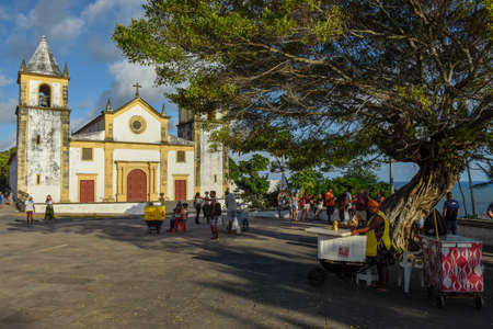 Olinda, Brazil - 25 January 2019: Colonial Se Church dated from the 17th century in Baroque style at...