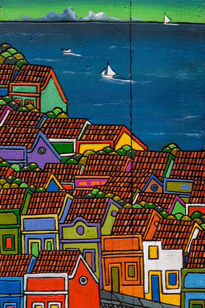 Traditional painting from Olinda on Brazilの写真素材