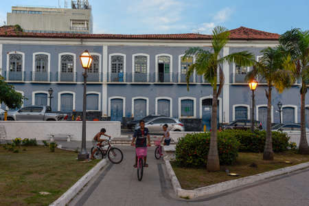 Sao Luis, Brazil - 16 January 2019: Traditional Portuguese colonial architecture in Sao Luis on...
