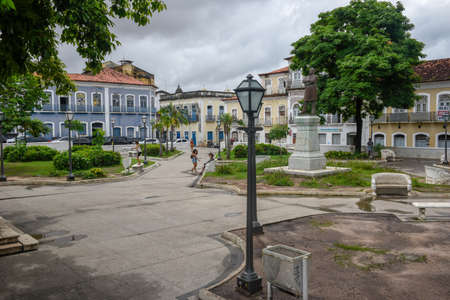 Sao Luis, Brazil - 15 January 2019: Traditional Portuguese colonial architecture in Sao Luis on Brazilの写真素材