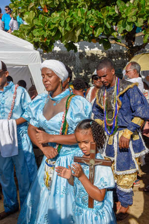 Salvador, Brazil - 2 February 2019: people during the celebration of Yemanja at Salvador Bahia on Brazilのeditorial素材