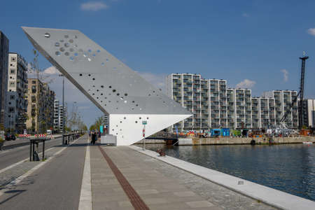 Aarhus, Denmark - 19 June 2019: Modern residential neighborhood at Aarhus in Denmark