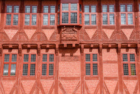 Detail of a traditional historic house at Odense on Denmarkの写真素材