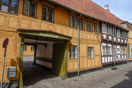 Odense, Denmark - 24 June 2019: traditional historic house at Odense on Denmarkのeditorial素材