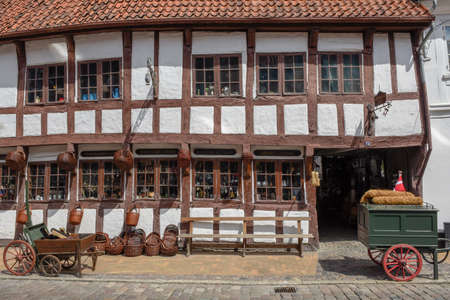 Odense, Denmark - 24 June 2019: traditional historic house at Odense on Denmark