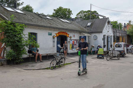 Copenhagen, Denmark - 24 June 2018: Christiania alternative community at Copenhagen on Denmarkのeditorial素材