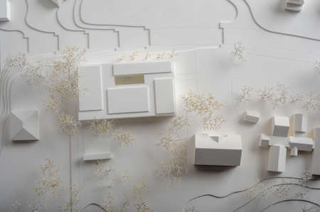 Geneva, Switzerland - 29 October 2013: Site surrounding model for architectural presentation of a building at Geneva on Switzerlandの写真素材