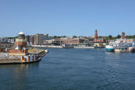Helsingborg, Sweden - 29 June 2019: the port of Helsingborg on Sweden