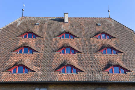 Datail of historical architecture at Rotenburg ob der Tauber on Germanyのeditorial素材