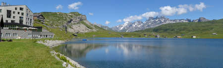 Mountain lake at Melchsee-Frutt on the Swiss alpsのeditorial素材