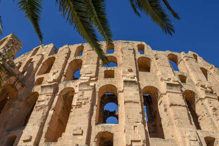 Roman amphitheater of El Jem on Tunisia.の写真素材