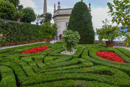 Isola Bella, Italy - 8 September 2019: the garden at Bella island on lake Maggiore in Italyのeditorial素材