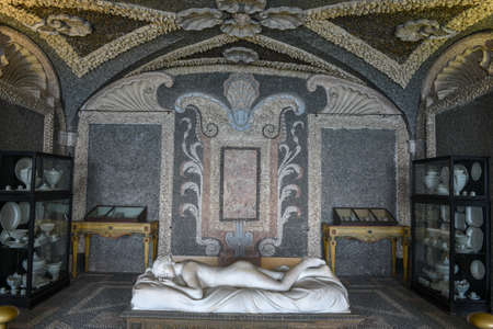 Isola Bella, Italy - 26 September 2019: interiors of Borromeo palace at Bella island on lake...