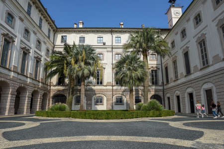 Isola Bella, Italy - 26 September 2019: View at Borromeo palace at Bella island on lake Maggiore in Italyのeditorial素材